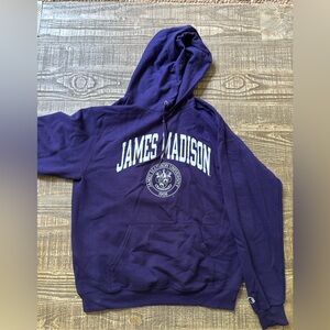 Large James Madison University Champion hoodie.